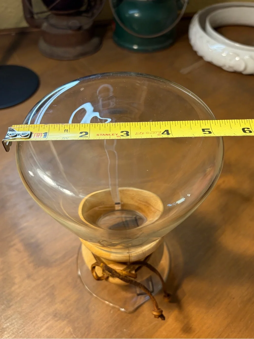 Pour Over Coffee Maker w/ Wood Collar Glass Carafe Only Classic Design 4-6 cup